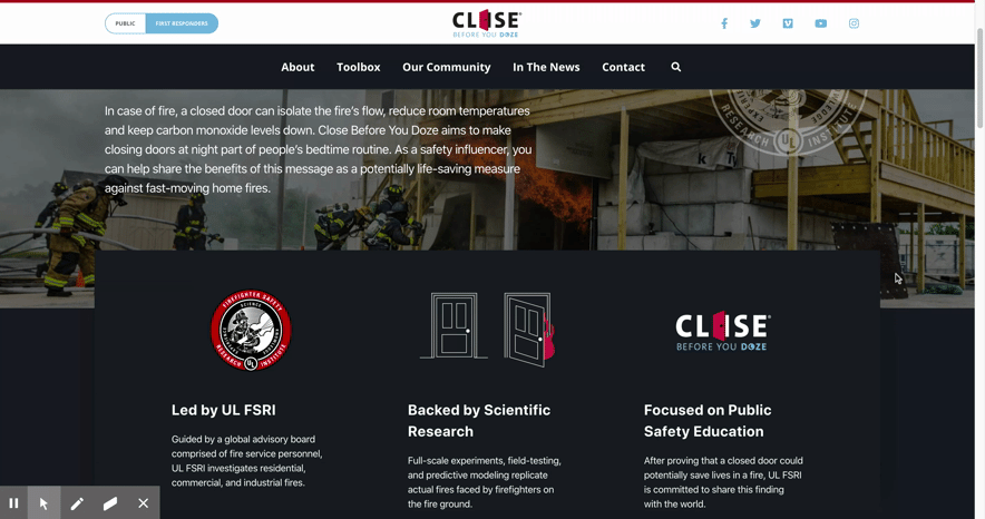 Gif of Close your door website